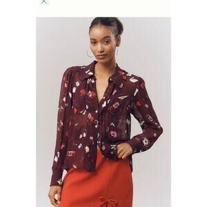 NWT Anthropolige Sheer Buttondown - Size XXS MSRP $128